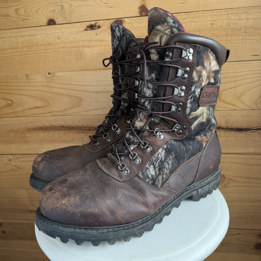 Cabela's Iron‎ Ridge Leather GORE-TEX Boots 16D Camo Winter Hiking Heavy Duty